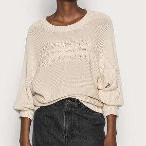 Part Two cable knit organic‎ cotton sweater size Medium - cream